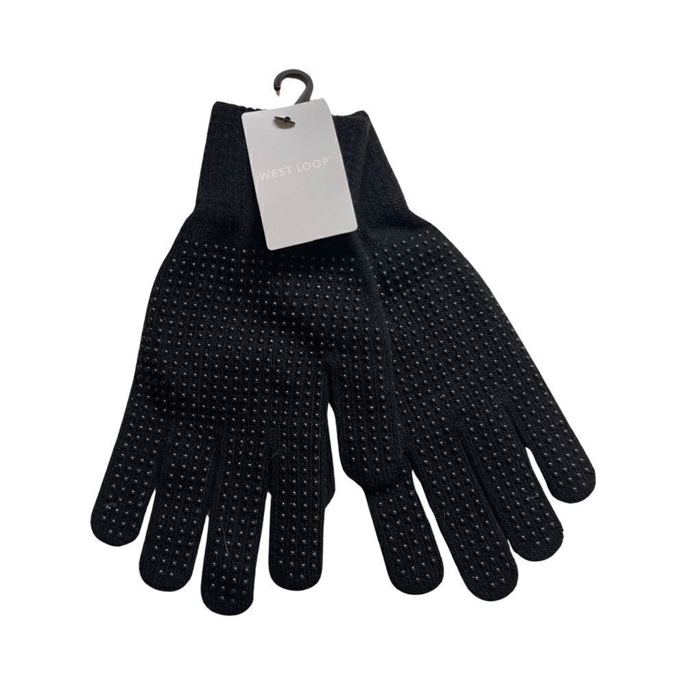 West Loop Women’s Black Gripper Knit Gloves OSFM - NWT